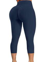 Honeycomb Butt Lifting Cropped Pants High Waist Yoga Workout Leggings