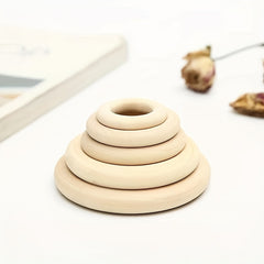 10pcs Wooden Circle Hanging Ring for Jewelry Bag Clothing Curtain
