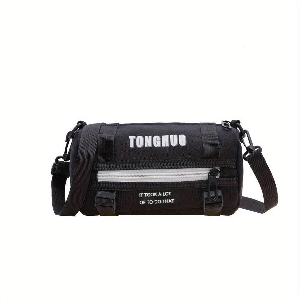 Casual Cylindrical Bag For Boys Outdoor Camping Hiking Travel Crossbody Bag