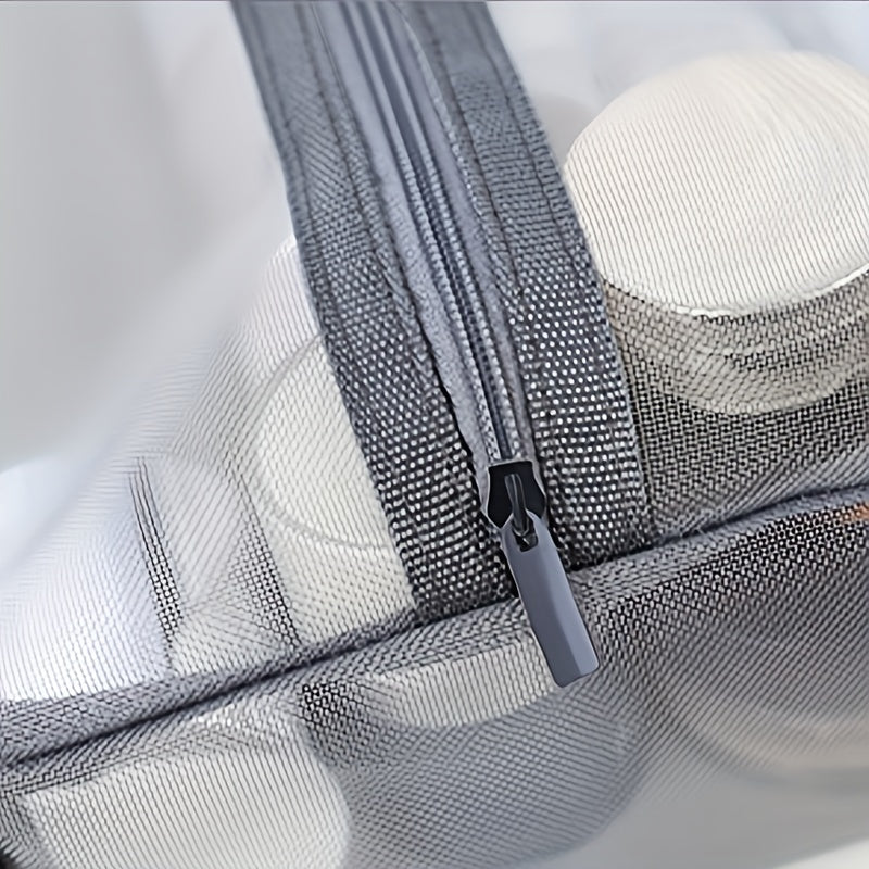 Clear Mesh Cosmetic Bag Portable Makeup Zipper Pouch Organizer