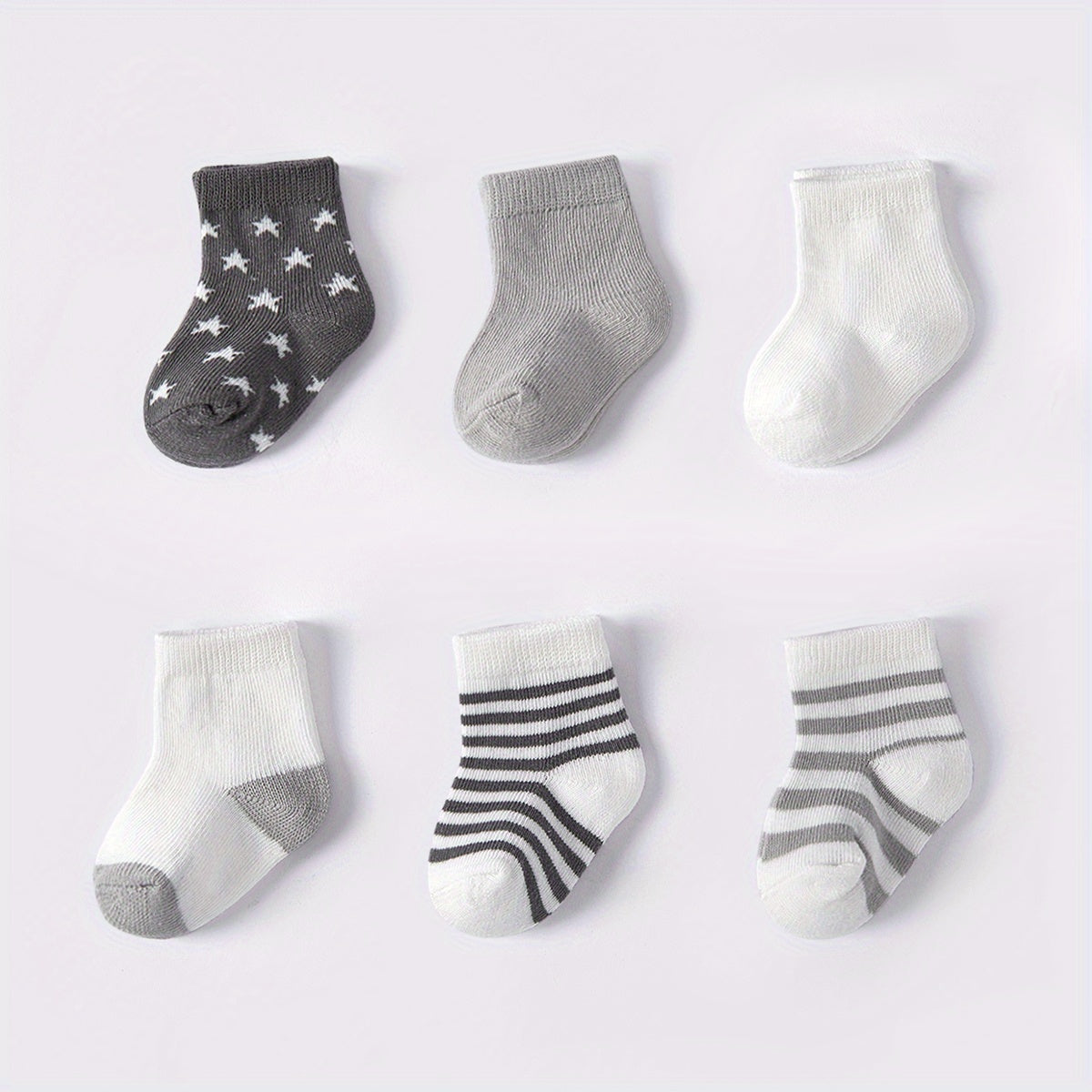 6 Pairs Baby Boys Casual Breathable Short Socks for All Seasons