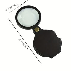 Pocket Magnifying Glass Leather Case Folding Magnifying Glass 1pc