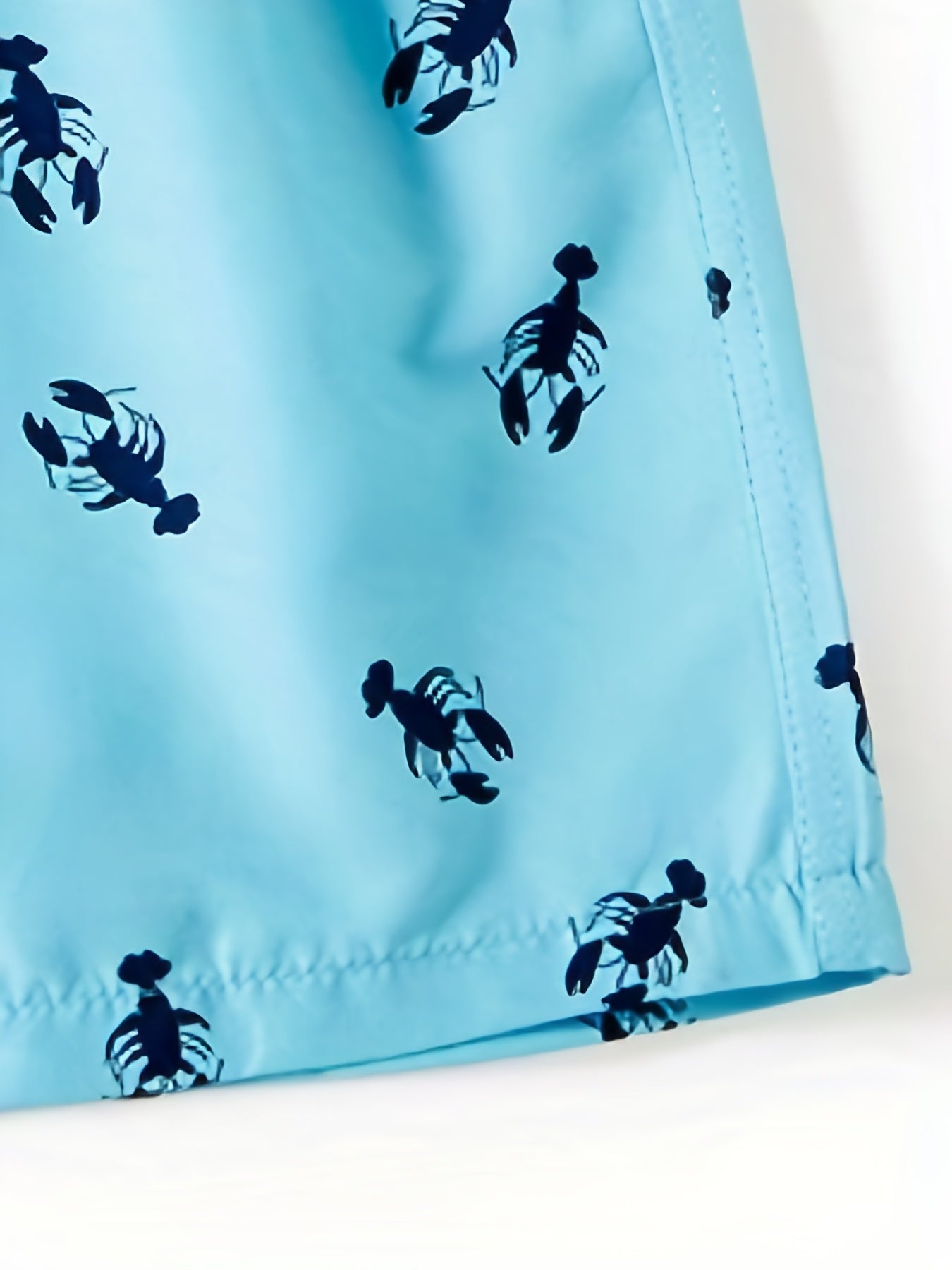 Crayfish Pattern Print Men s Swim Trunks Quick Dry Drawstring Beach Shorts