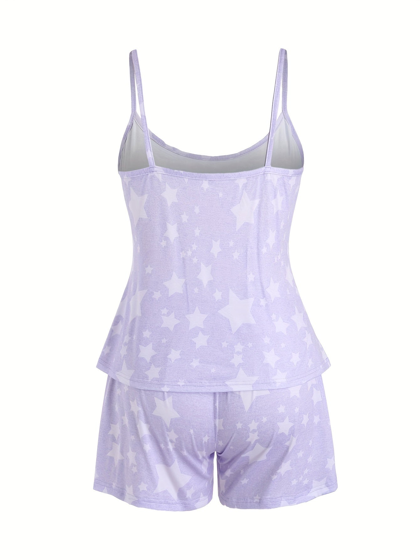 Stripe Print Cami Top & Shorts Pajama Set