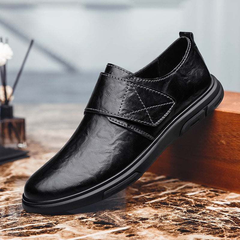 CLOHOO Men's Leather Outdoor Loafer Shoes