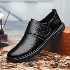 CLOHOO Men's Leather Outdoor Loafer Shoes