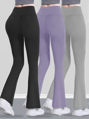 Solid Butt Lifting Yoga Flared Pants Fitness Bootcut Activewear