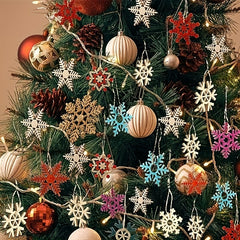 30pcs Wooden Snowflake Decorations Christmas Tree Decor