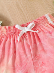 2-Pack Girls' Tie Dye Sports Shorts Yoga Pants Stretch Shorts