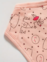 Girls Cartoon Animals Shortie Brief Cotton Underwear 6pcs Set