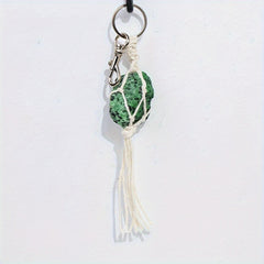 4pcs Amethyst Raw Stone Key Chain Pendant