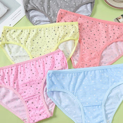 5pcs Girl's Cotton Triangle Panties BUTTERFLY Print Underwear