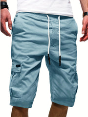 Men's Casual Cargo Shorts With Waist Drawstring