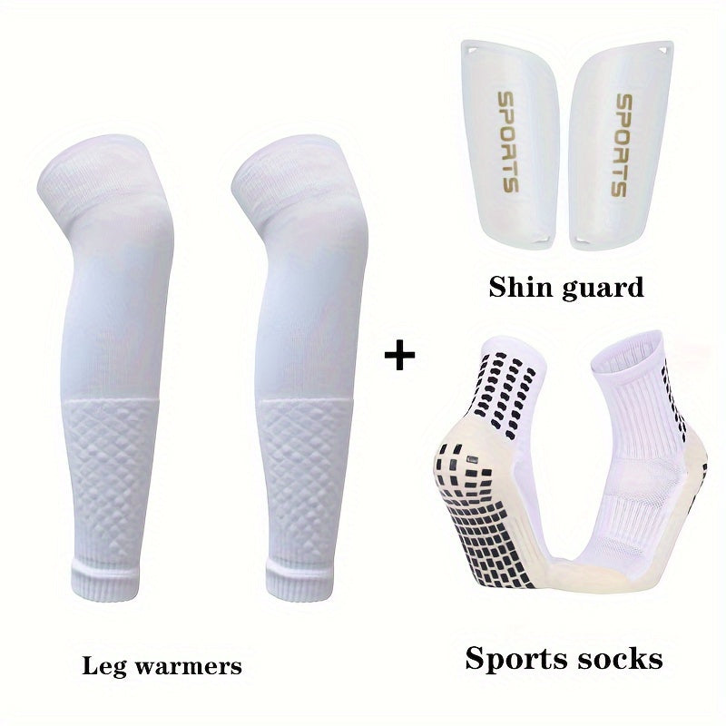 3 Sets Soccer Leg Covers & Non-Slip Sports Socks Protective Gear