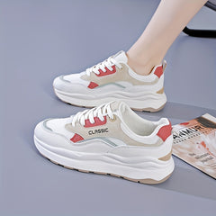 Women's Lace-Up Non-Slip Running Shoes Soft Sole Sneakers