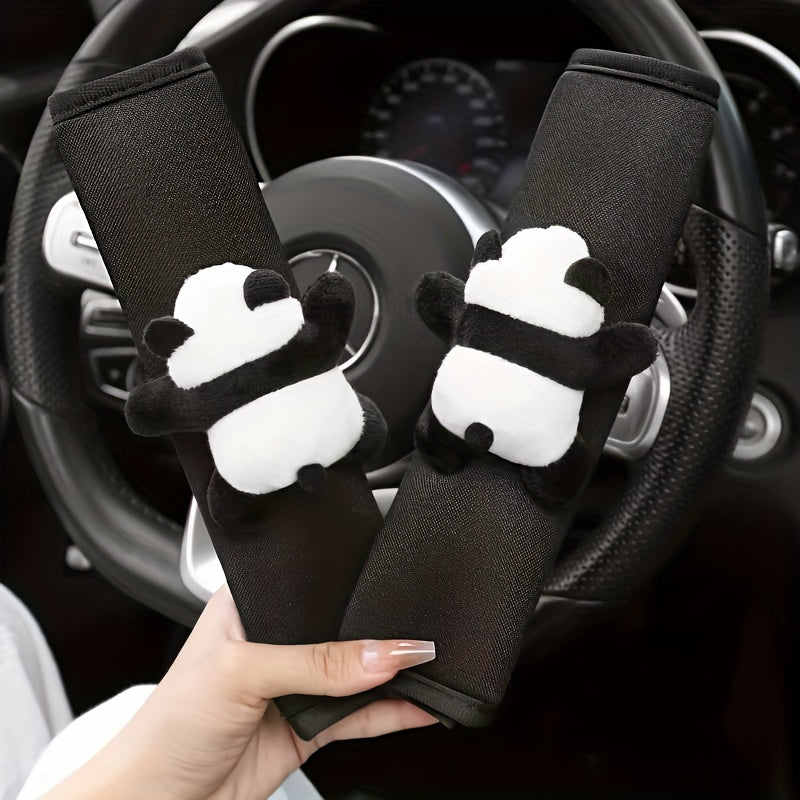 Panda Seat Belt Fixer Plush Baby Shoulder Pad Set