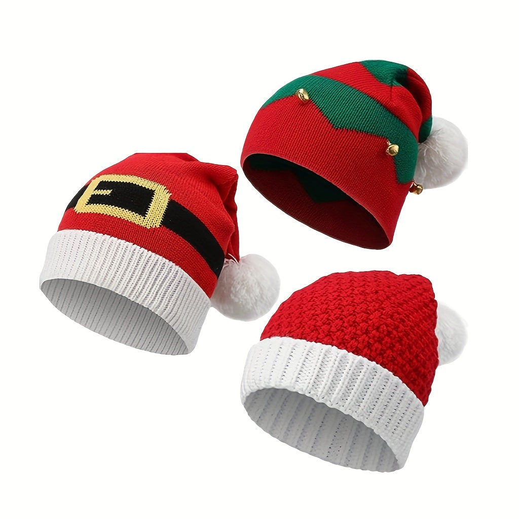 Christmas Plus Fleece Knitted Hat Creative Gift Christmas Accessories