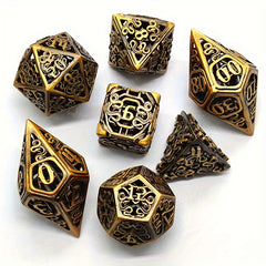 7pcs Digital Hollow Copper Dice Fun Entertainment Game Accessories