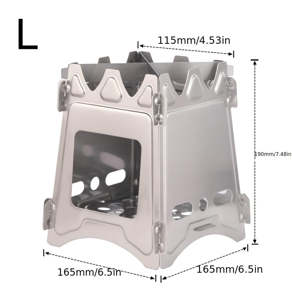 Portable Camping Wood Burning Stove Stainless Steel Lightweight Alcohol Stove