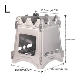 Portable Camping Wood Burning Stove Stainless Steel Lightweight Alcohol Stove