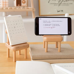 Wood Mini Chair Phone Holder Creative Desktop Ornament