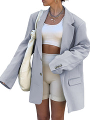 Oversized Lapel Neck Blazer Casual Long Sleeve Blazer for Women