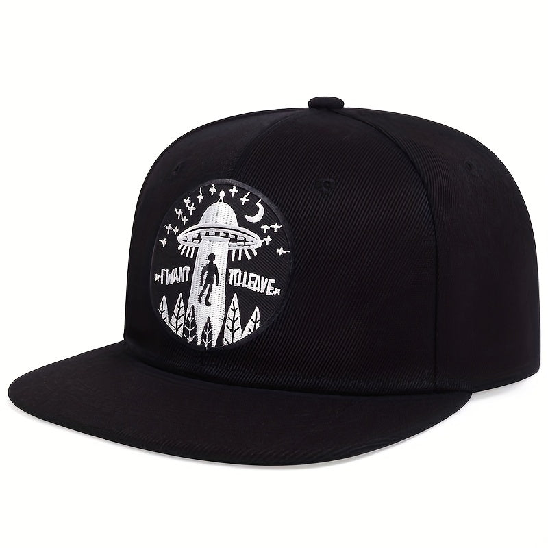 Alien Embroidery Snapback Hat Hip Hop Spaceship Baseball Cap