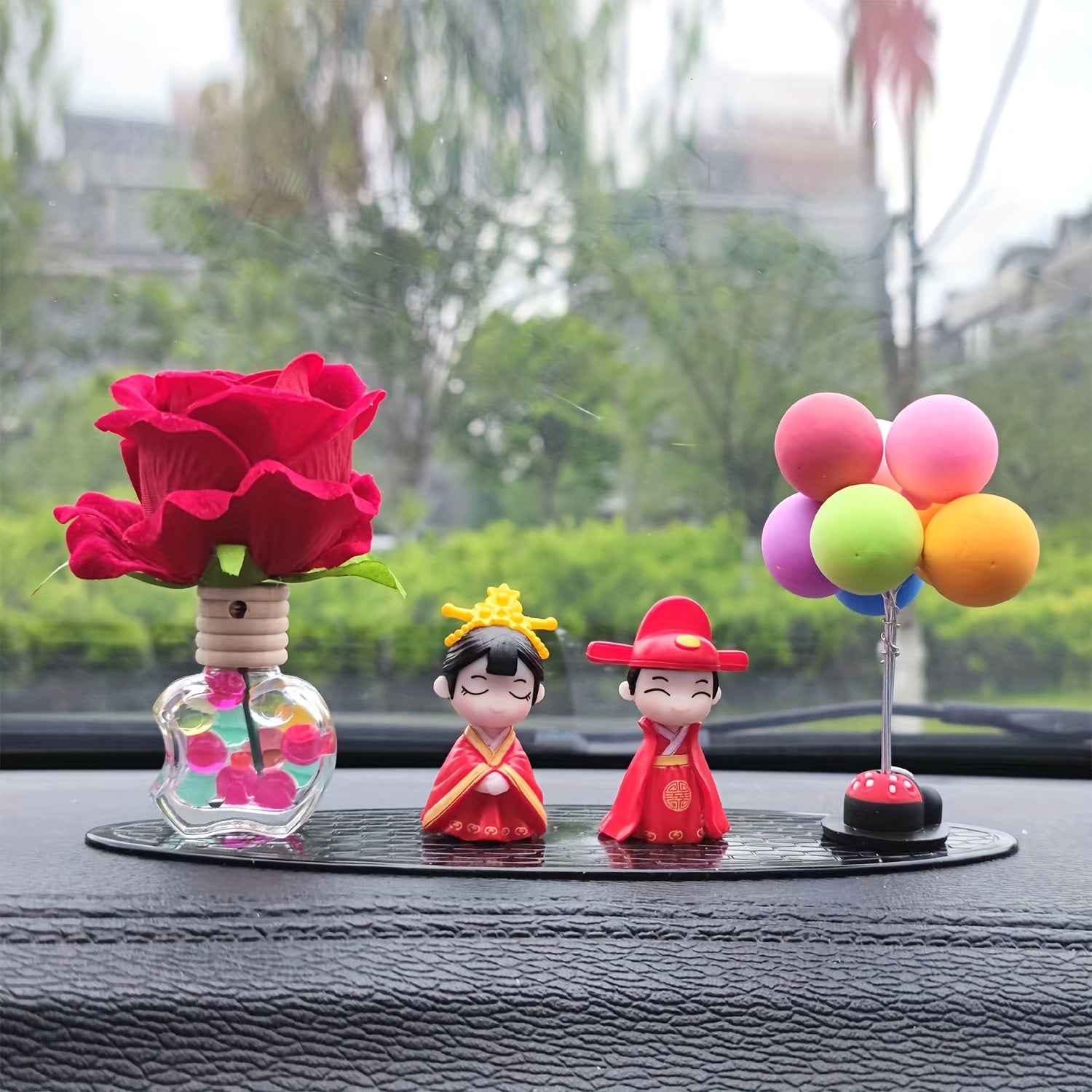 2pcs Chinese Couple Statue Figures Ornament DIY Bonsai Wedding Decor