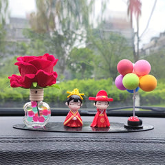 2pcs Chinese Couple Statue Figures Ornament DIY Bonsai Wedding Decor