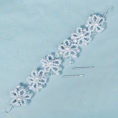 Faux Pearl Flower Hair Clip Headband Bridal Wedding Hair Accessory