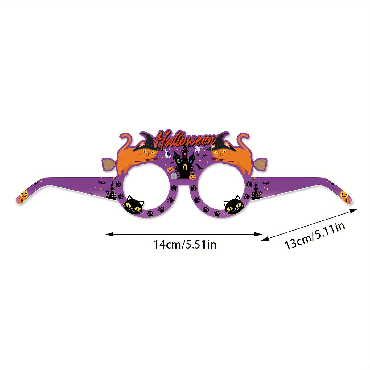 6pcs Halloween Paper Glasses with Paper Box Packaging