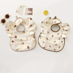 Waterproof Baby Bib Sleeveless With Pocket Bear Lemon Pattern