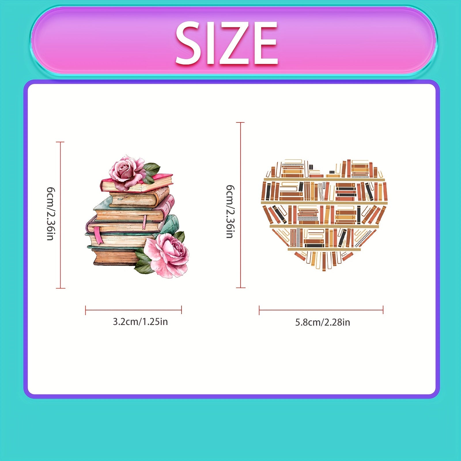 100pcs Book Reading Doodle Stickers for Computer Mobile Phone Tablet Bookmark