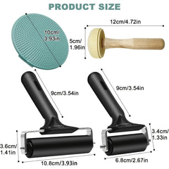 2pcs Lino Print Roller Set with Mushroom Roller & Engraving