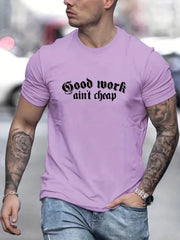 Men's Letter Print T Shirt for Summer Outdoor Activities