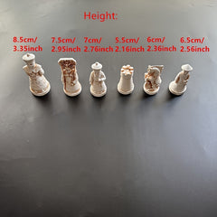 Antique Large Chess Set with Character Modeling Resin Pieces