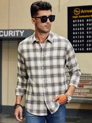 Men's Plaid Button Down Shirts for Autumn Winter
