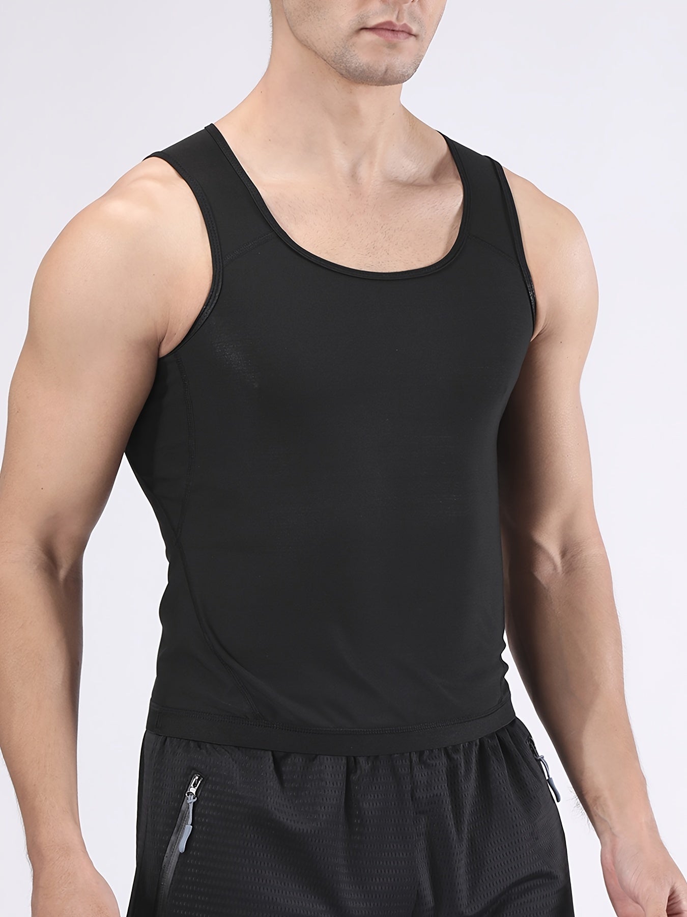 Men's Sauna Undershirt Compression Sweat Shirt for Fitness