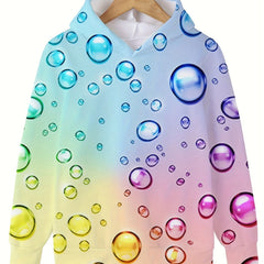 Rainbow Bubbles Graphic Girls Sweatshirt Casual Hoodies