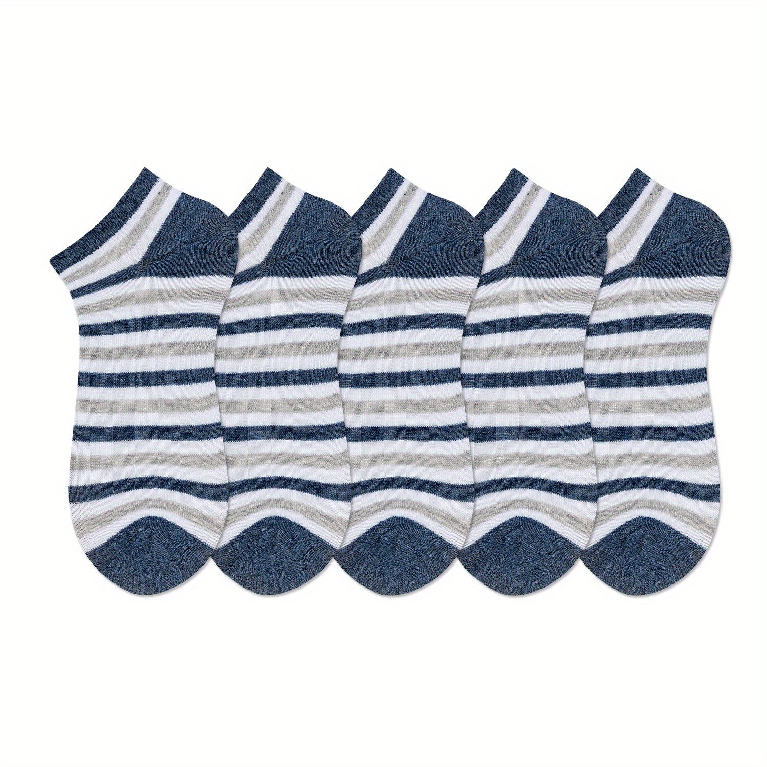 5 Pairs Striped Ankle Socks Women's Sports Stockings