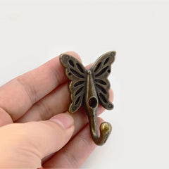 Heavy Craft Butterfly Vintage Coat Hook Antique Bronze Wall Hanger