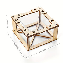 Wooden Puzzle Assembly Toy 3D Holographic Projector DIY Technology