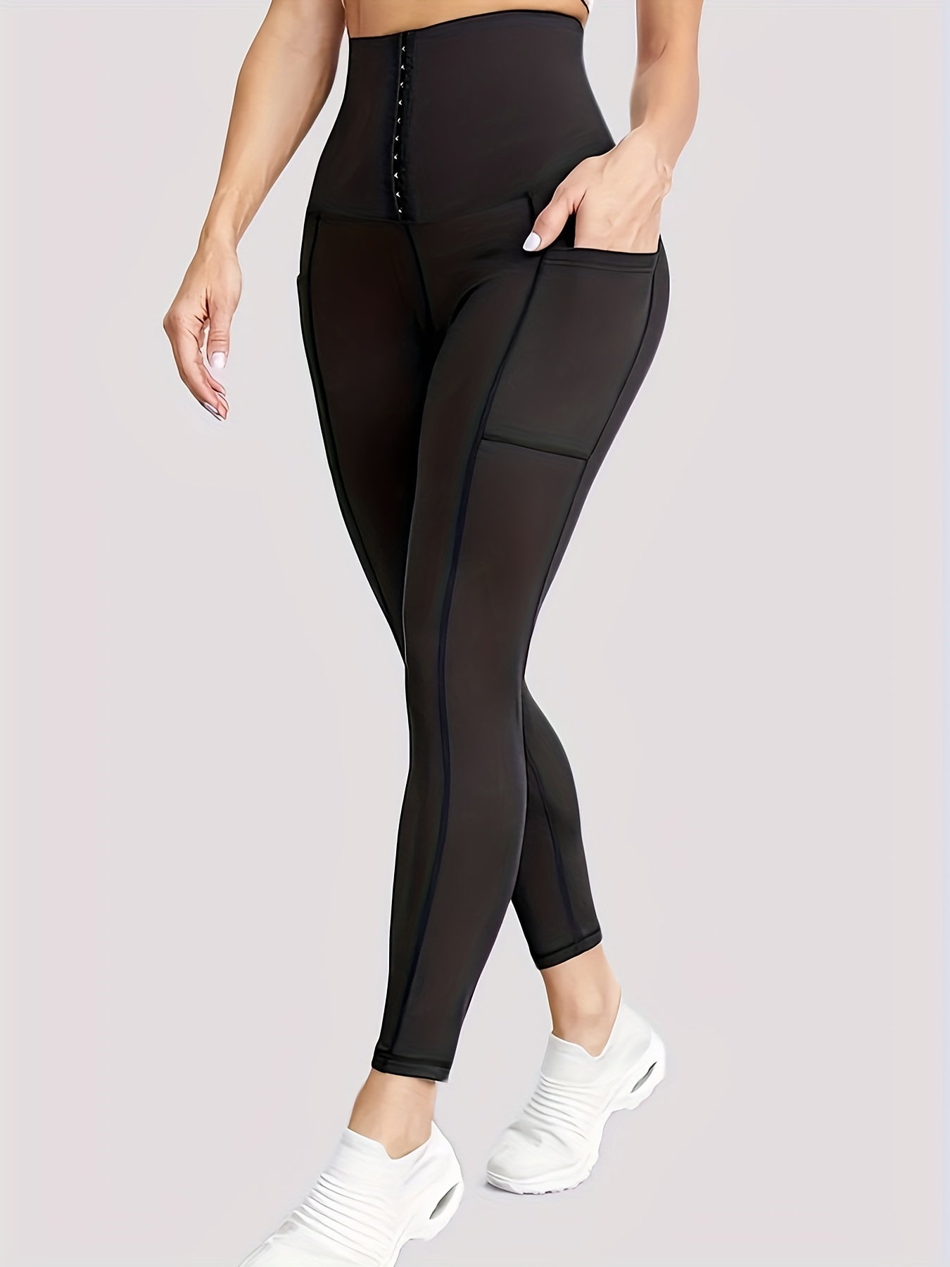High Waist Tummy Control Plus Size Yoga Leggings with Pockets