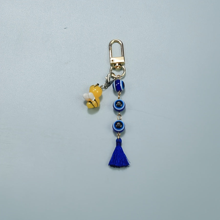 Little Bee Keychain Bag Purse Tassel Pendant