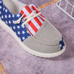 Men's Canvas Lace-up Sneakers Anti-skid Walking Shoes