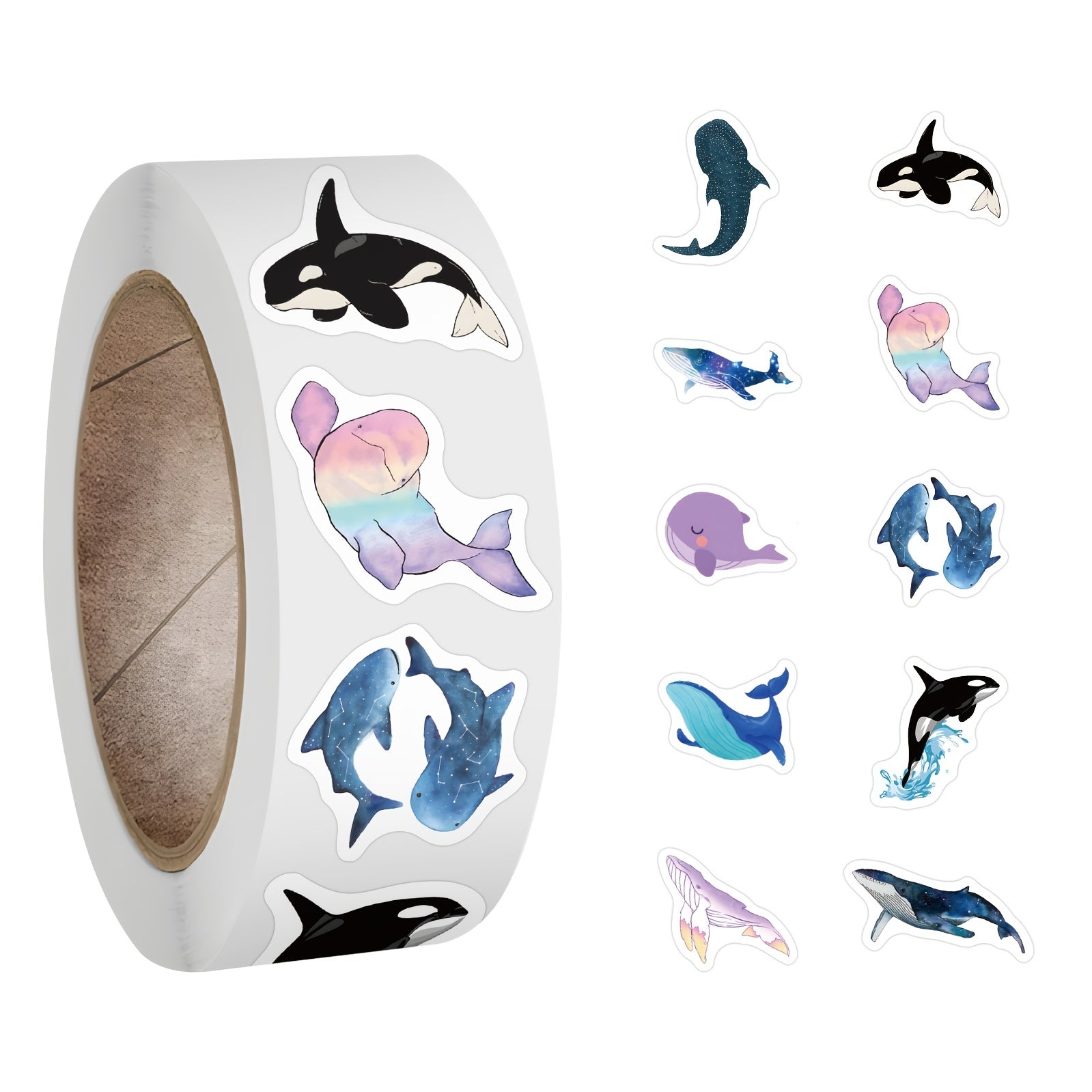 500pcs Whale Stickers Roll Adults DIY Scrapbooking Water Bottles Laptop