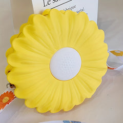 Girls Flower Silicone Zipper Messenger Bag With Bowknot Pendant