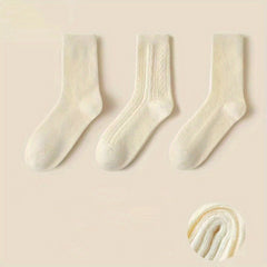 3 Pairs Comfy & Warm Mid Tube Socks Women's Stockings & Hosiery