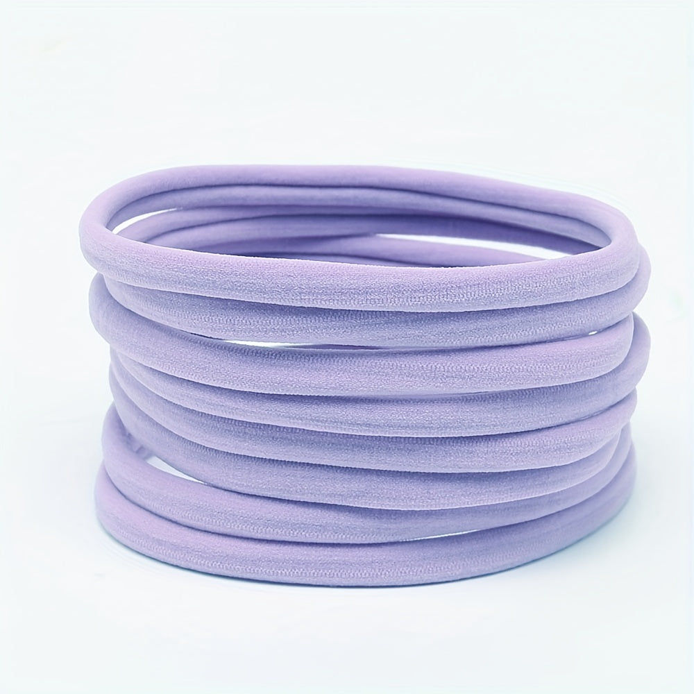 10pcs Nylon Hair Ties High Stretch Headbands for Kids Perfect Accessory