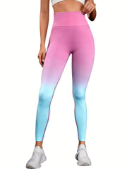 Gradient High Waist Sports Leggings Butt Lifting Yoga Pants